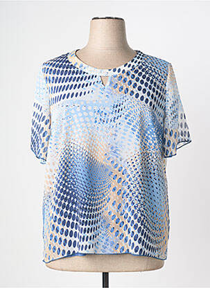 Top imprimé fantaisie manches courtes bleu FRANCE RIVOIRE femme