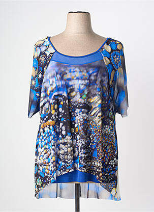 Top imprimé fantaisie manches courtes bleu MERI & ESCA femme