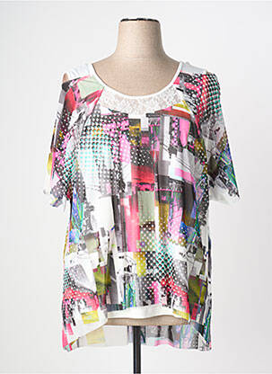 Top tissage crêpe manches courtes blanc MERI & ESCA femme