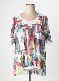 Top imprimé fantaisie manches courtes blanc MERI & ESCA femme