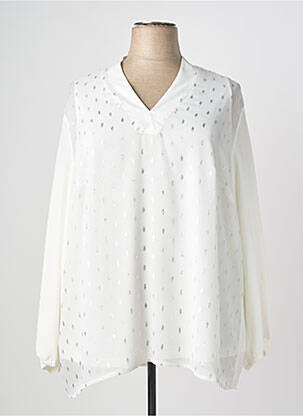Blouse imprimé fantaisie manches longues blanc MERI & ESCA femme