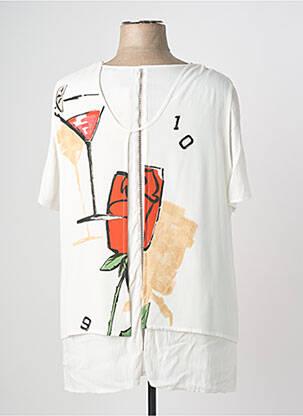 Blouse col rond manches courtes blanc MERI & ESCA femme