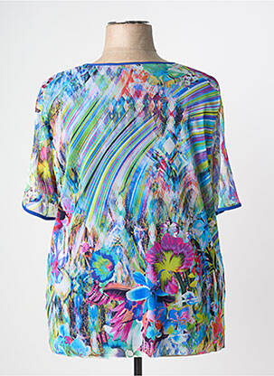 Top imprimé fantaisie manches courtes bleu GUY DUBOUIS femme