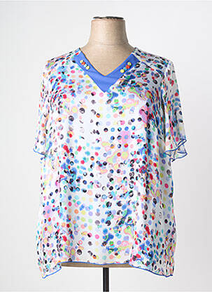 Top manches courtes manches courtes bleu FRANCE RIVOIRE femme