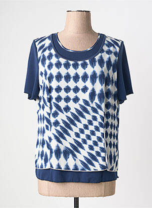Top stretch manches courtes bleu GUY DUBOUIS femme