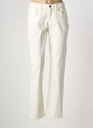 Pantalon droit stretch taille normale beige GUY DUBOUIS femme
