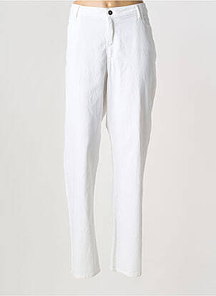 Pantalon droit stretch taille normale blanc LISA CHESNAY femme