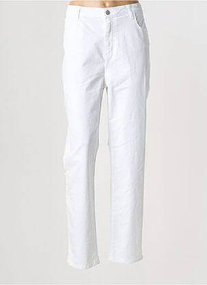 Pantalon droit stretch taille normale blanc FRED SABATIER femme