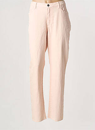 Pantalon droit stretch taille normale rose FRANCE RIVOIRE femme