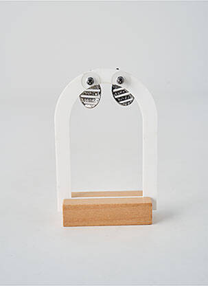 Boucles d’oreilles matériaux plaqué argent gris ALEX ARTE femme