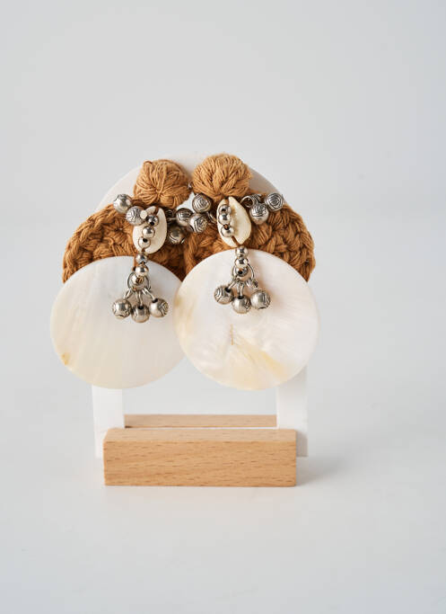 Boucles d’oreilles beige MI MARIA MORENA femme