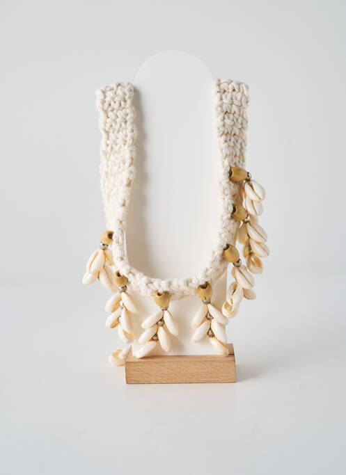 Collier ornement breloque / pampille blanc MI MARIA MORENA femme