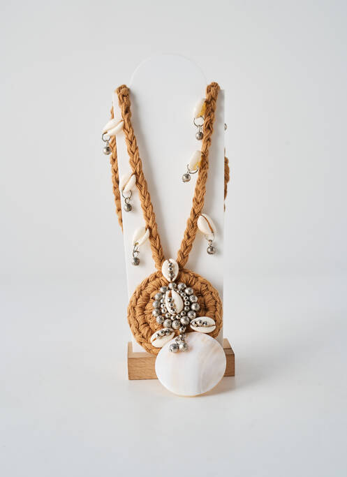 Collier ornement breloque / pampille marron MI MARIA MORENA femme