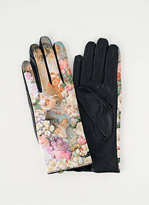 Gants tissage peau de pêche noir BROKANIE femme