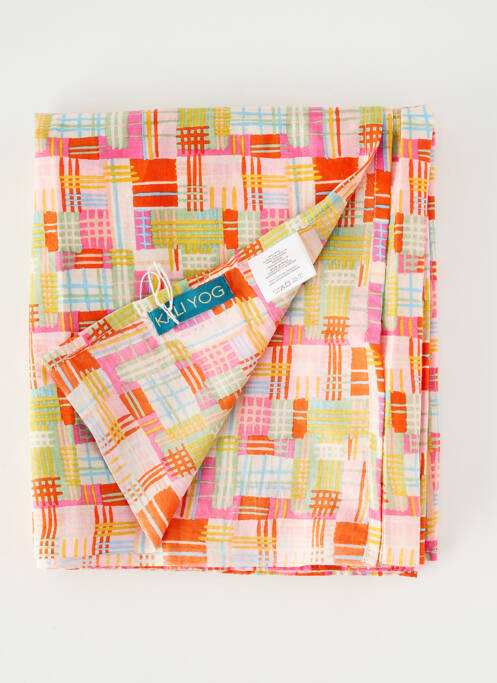 Foulard tissage popeline rose KALI YOG femme