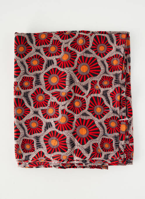 Foulard tissage popeline rouge KALI YOG femme