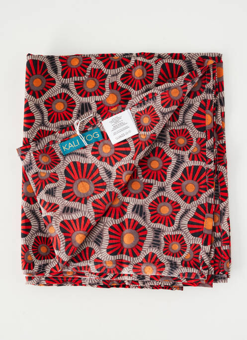 Foulard tissage popeline rouge KALI YOG femme