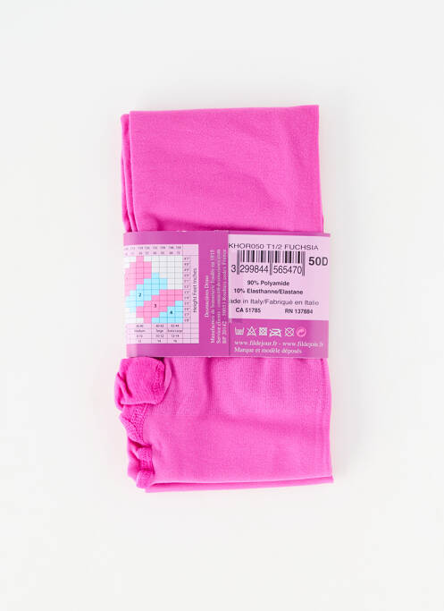 Collants stretch rose FIL DE JOUR femme