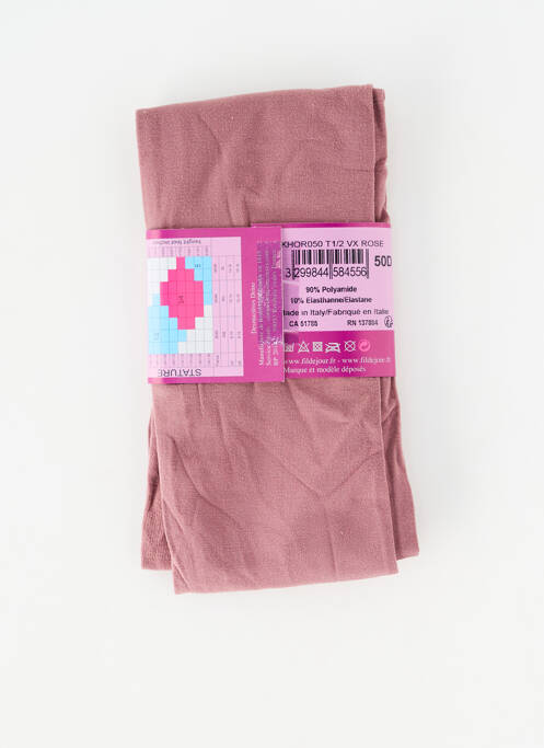 Collants stretch rose FIL DE JOIE femme