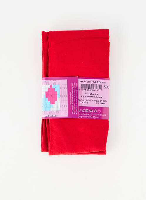 Collants stretch rouge FIL DE JOIE femme