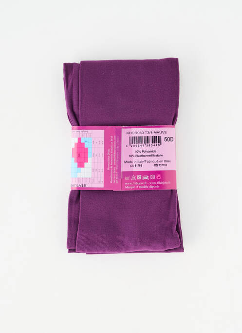 Collants stretch violet FIL DE JOIE femme