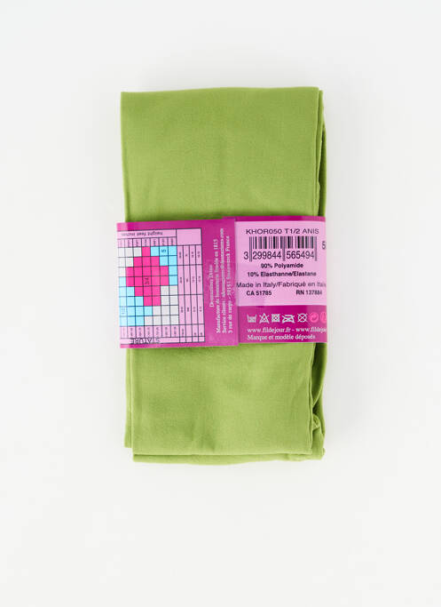 Collants vert FIL DE JOIE femme