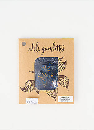 Collants imprimé fantaisie bleu LILI GAMBETTES femme