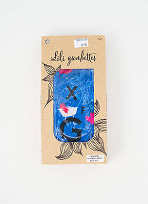 Collants imprimé fantaisie bleu LILI GAMBETTES femme