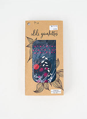 Collants imprimé fantaisie bleu LILI GAMBETTES femme