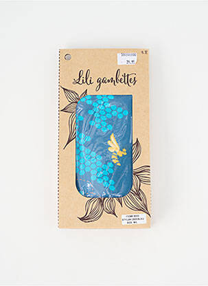 Collants imprimé fantaisie bleu LILI GAMBETTES femme