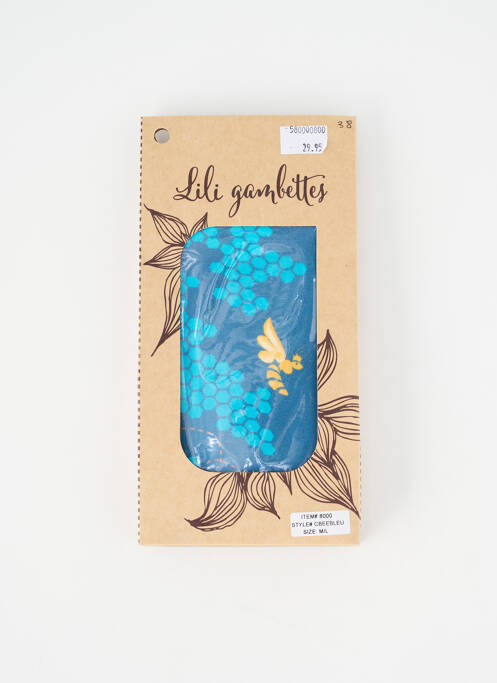 Collants imprimé fantaisie bleu LILI GAMBETTES femme