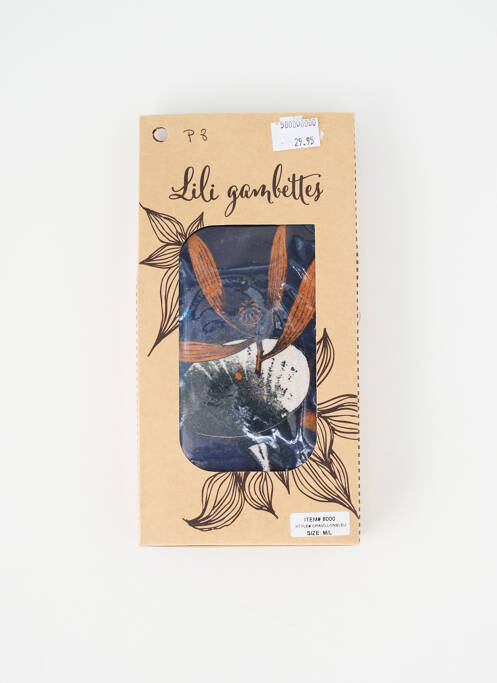Collants imprimé fantaisie bleu LILI GAMBETTES femme