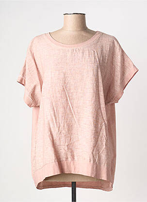 Top stretch manches courtes rose COULEURS DU TEMPS femme