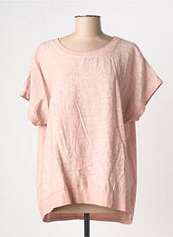 Top stretch manches courtes rose COULEURS DU TEMPS femme