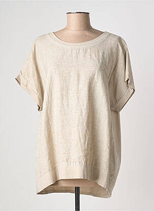 Top stretch manches courtes beige COULEURS DU TEMPS femme