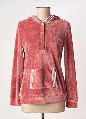 Sweat-shirt à capuche col rond manches longues rose MERI & ESCA femme