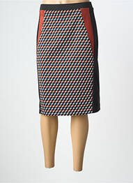 Jupe mi-longue doublure textile noir GUY DUBOUIS femme