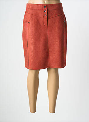 Jupe mi-longue taille normale rouge GUY DUBOUIS femme