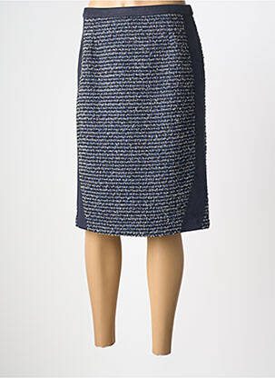 Jupe mi-longue doublure textile bleu GUY DUBOUIS femme