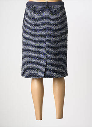 Jupe mi-longue doublure textile bleu GUY DUBOUIS femme