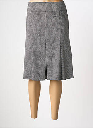 Jupe mi-longue doublure textile noir GUY DUBOUIS femme