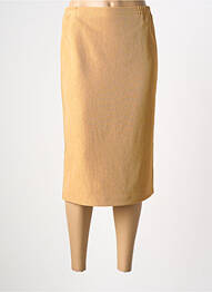 Jupe mi-longue doublure textile jaune GUY DUBOUIS femme