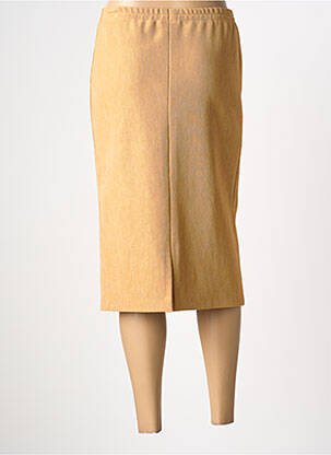 Jupe mi-longue stretch jaune GUY DUBOUIS femme