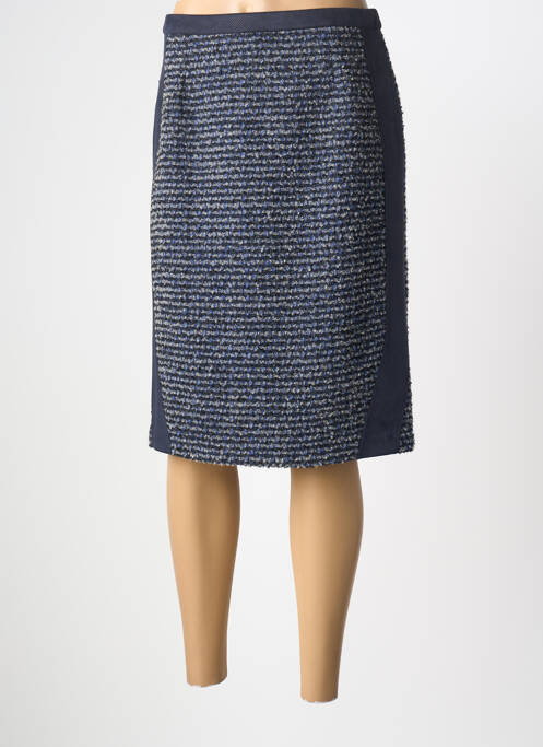 Jupe mi-longue bleu GUY DUBOUIS femme