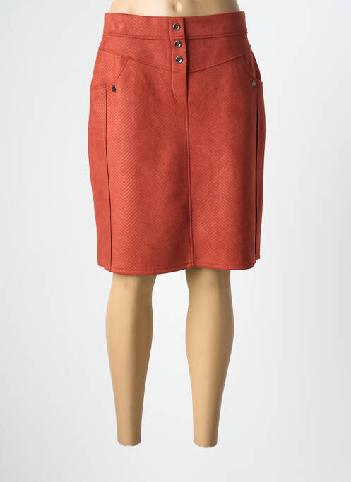 Jupe mi-longue rouge GUY DUBOUIS femme
