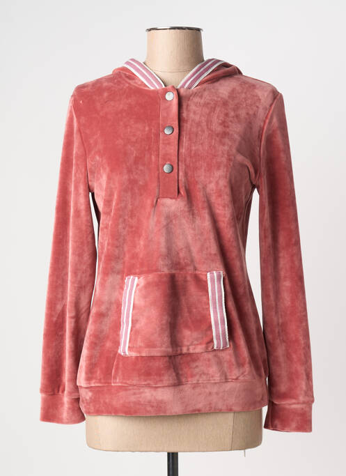 Sweat-shirt à capuche poches manches longues rose MERI & ESCA femme