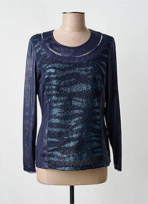 Top col rond manches longues bleu GUY DUBOUIS femme