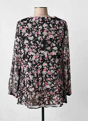 Blouse imprimé fleurs manches longues noir GUY DUBOUIS femme