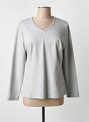 T-shirt coupe droite manches longues gris GUY DUBOUIS femme