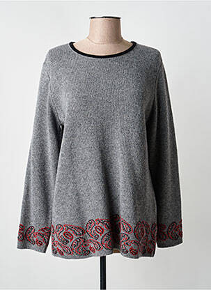 Pull coupe droite manches longues gris GUY DUBOUIS femme